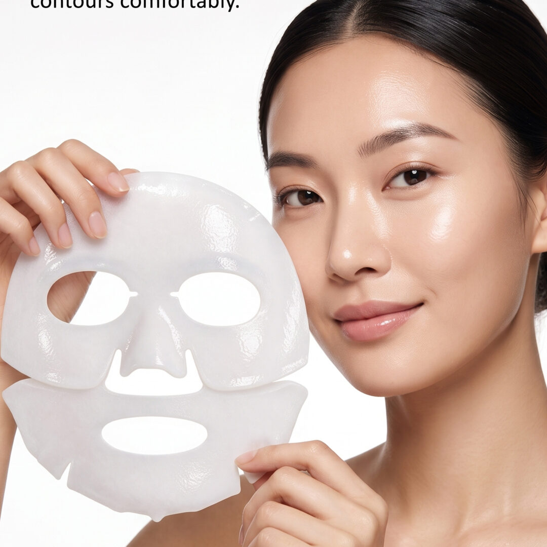 Face-conforming bio collagen facial sheet mask for skincare