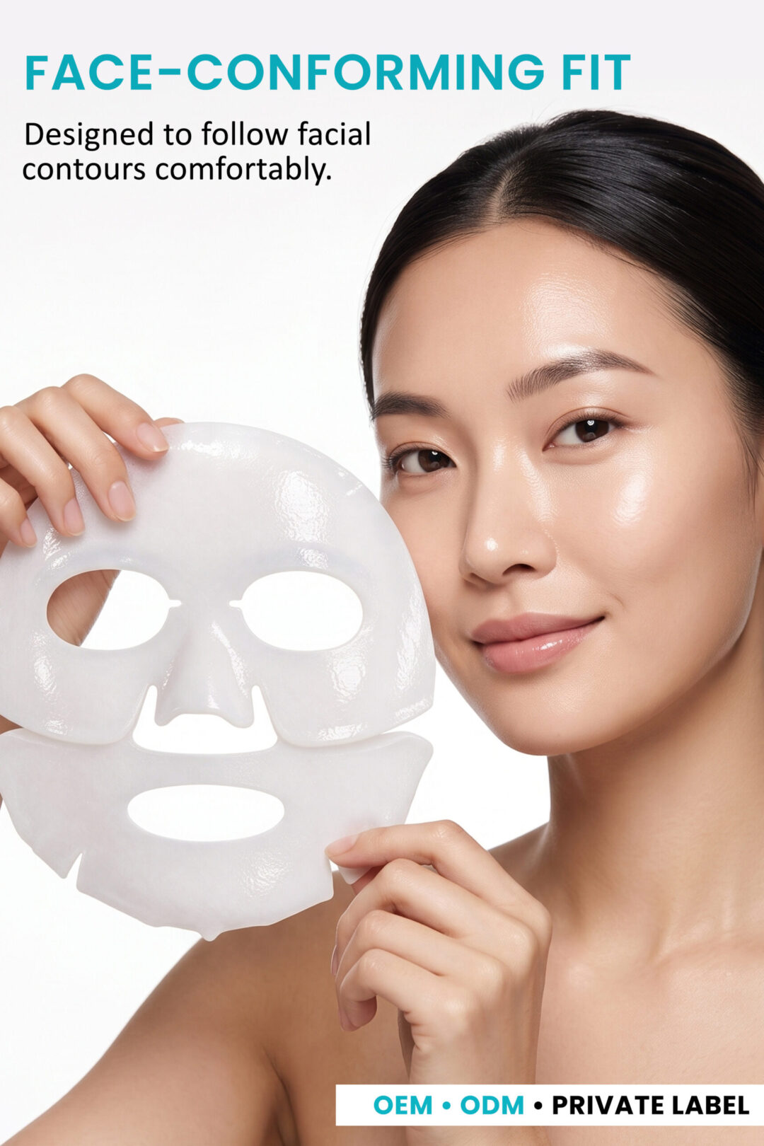 Face-conforming bio collagen facial sheet mask for skincare