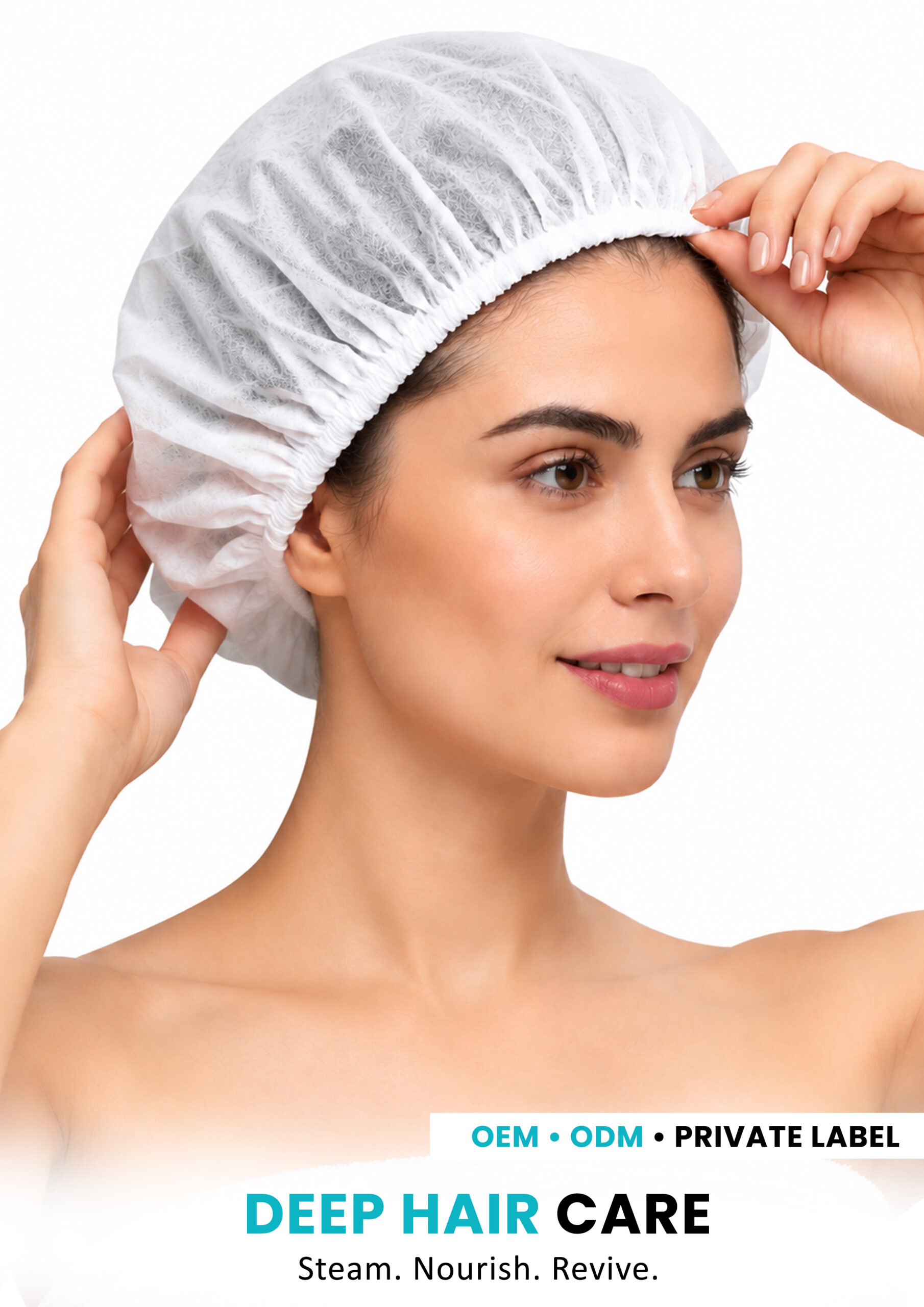 AllMask Hair Steam Mask – Deep Hair Care Woman wearing AllMask hair steam mask for deep steam-assisted hair care