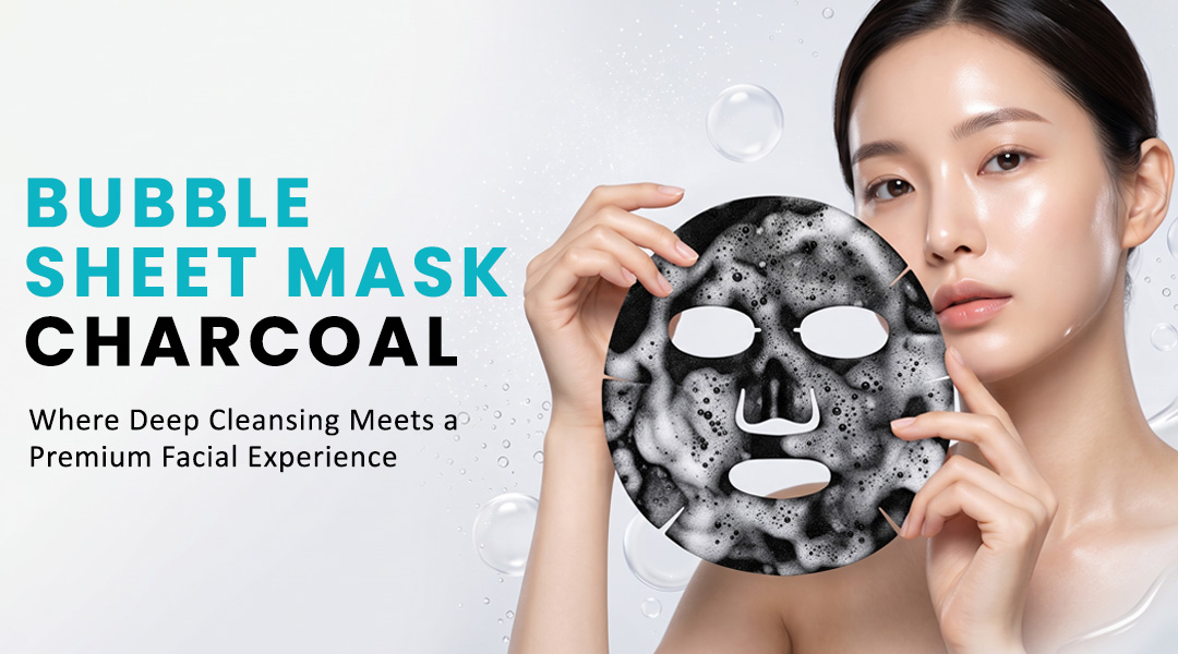 Charcoal bubble sheet mask for deep cleansing and facial skincare