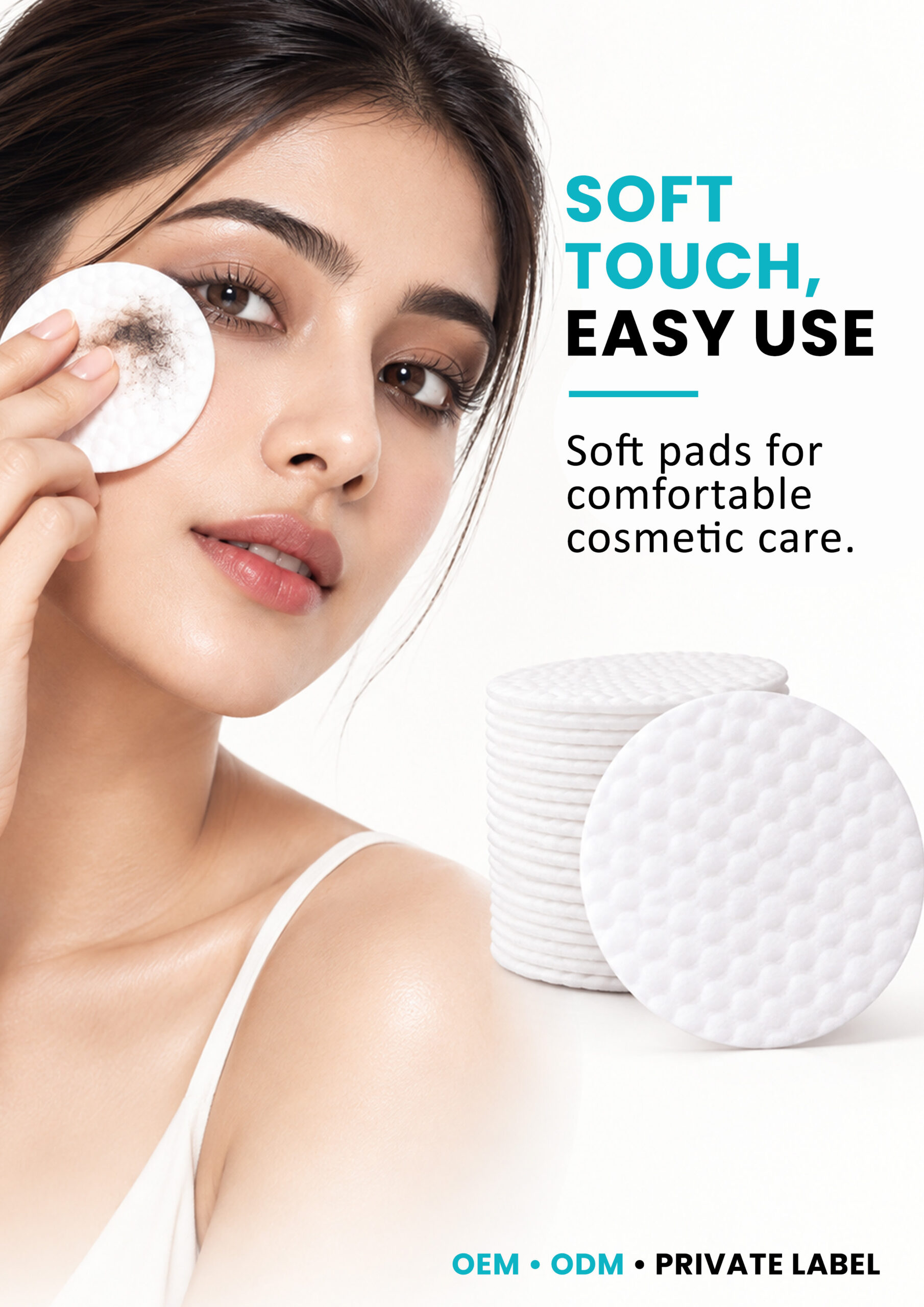 AllMask Cosmetic Pads – Soft Touch and Easy Use Woman using AllMask cosmetic pads for soft and comfortable skincare