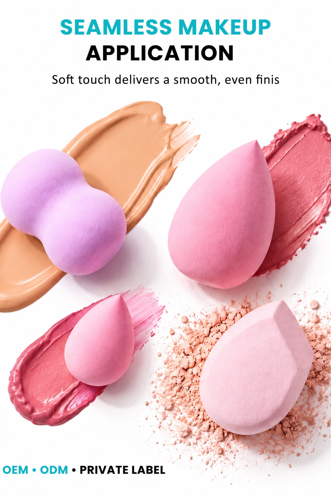 Woman using AllMask makeup blender for effortless and seamless makeup blending
