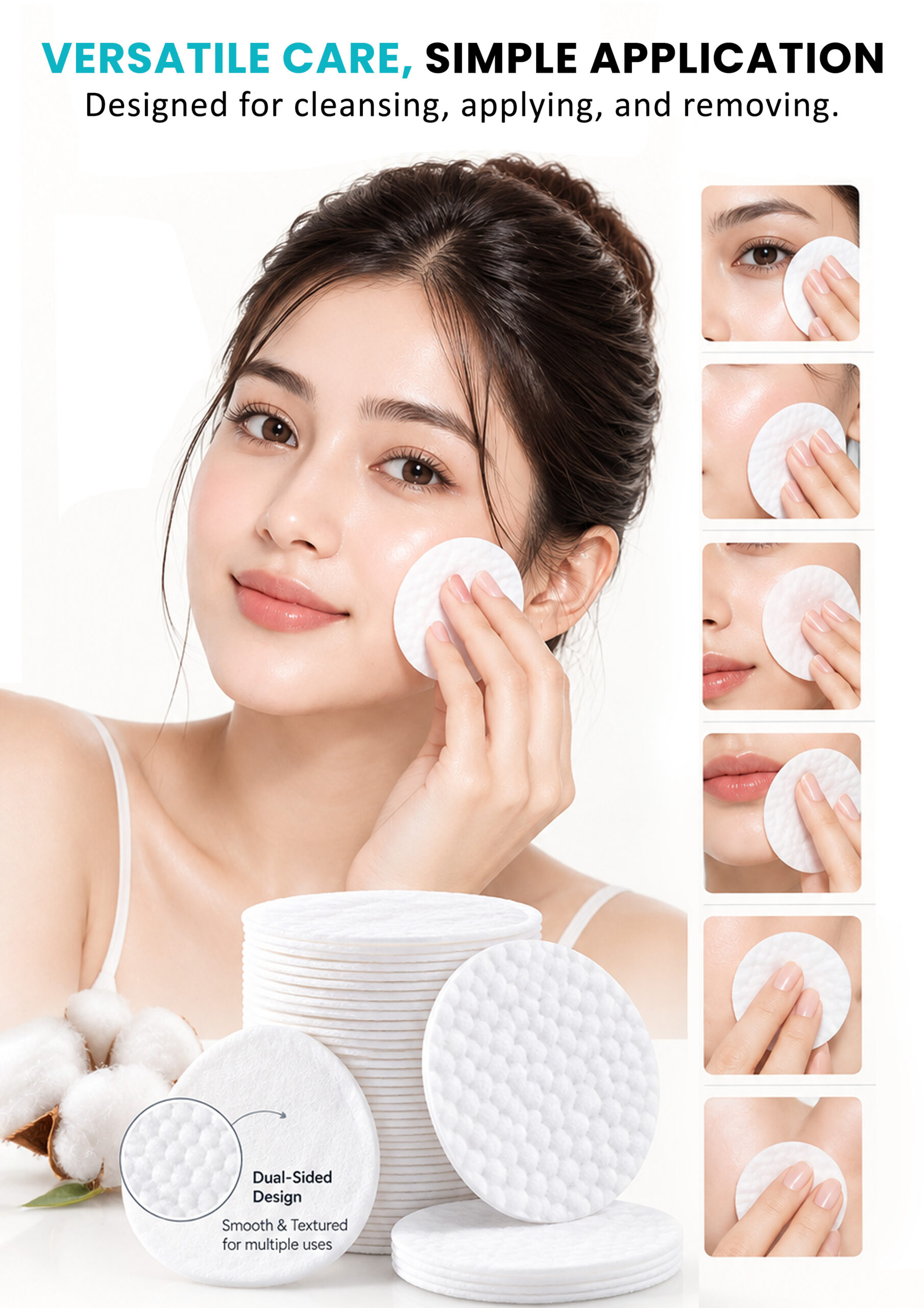 AllMask Cosmetic Pads – Versatile Skincare Applications AllMask cosmetic pads for cleansing skincare and makeup removal