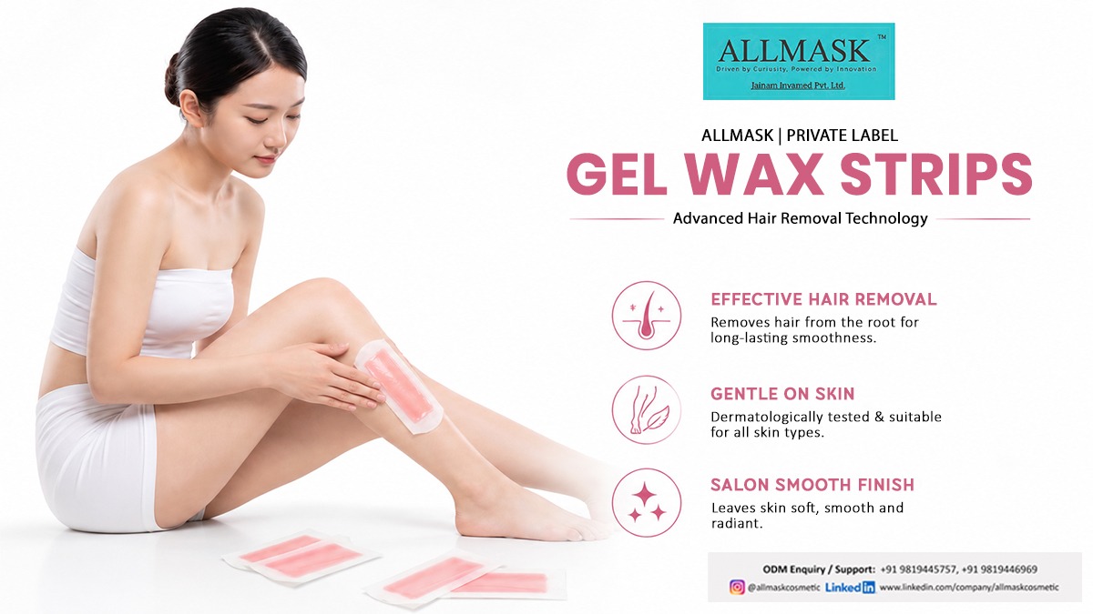 ALLMASK Gel Wax Strips for easy hair removal at home, designed for OEM, ODM and private label beauty manufacturing.