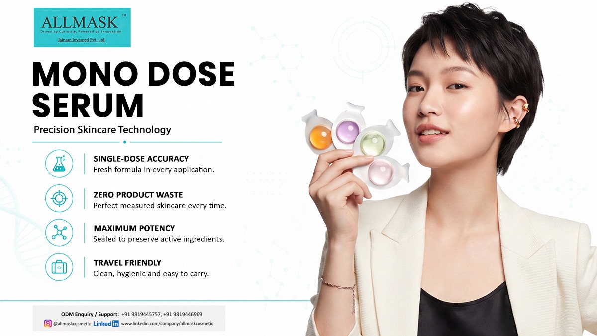 ALLMASK Mono Dose Serum featuring single-dose skincare technology for OEM, ODM and private label skincare manufacturing.