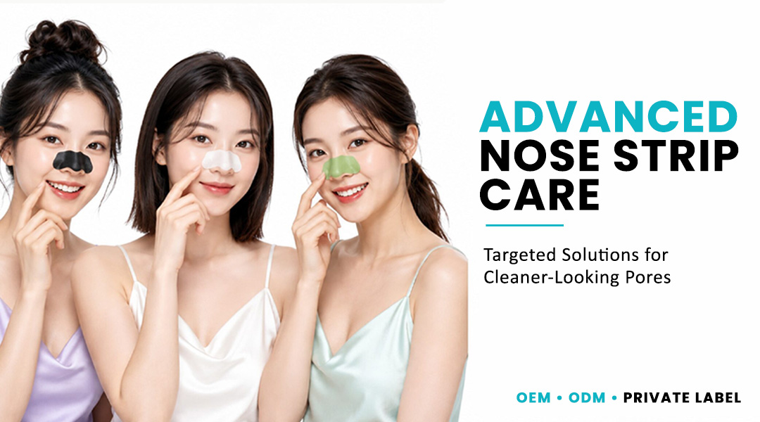 Three women wearing black, white and green nose strips representing customizable pore care solutions