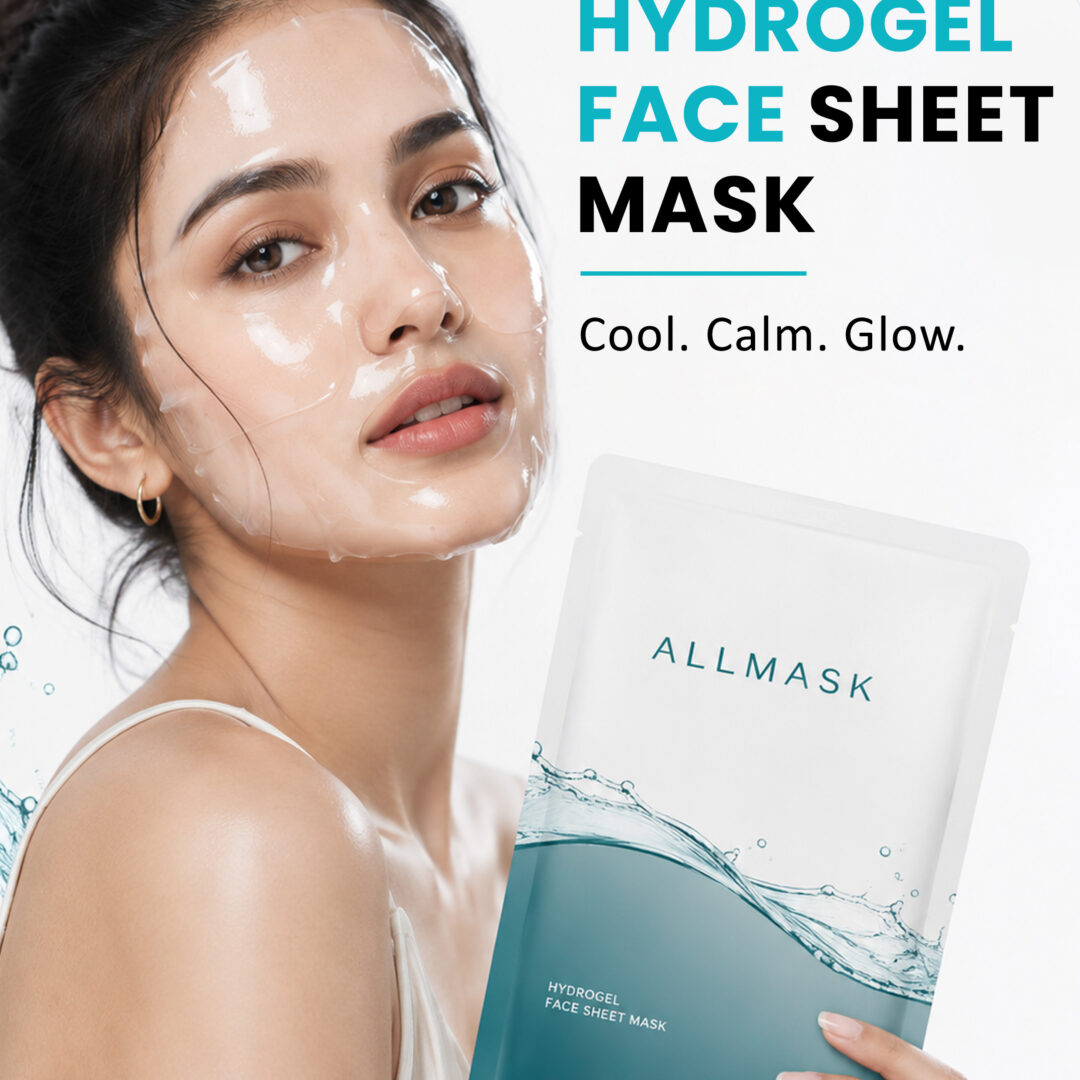 AllMask Hydrogel Facial Sheet Mask for cooling hydration and glowing-looking skin