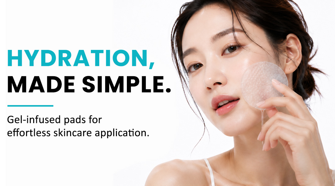AllMask gel toner pad used for hydrating skincare application
