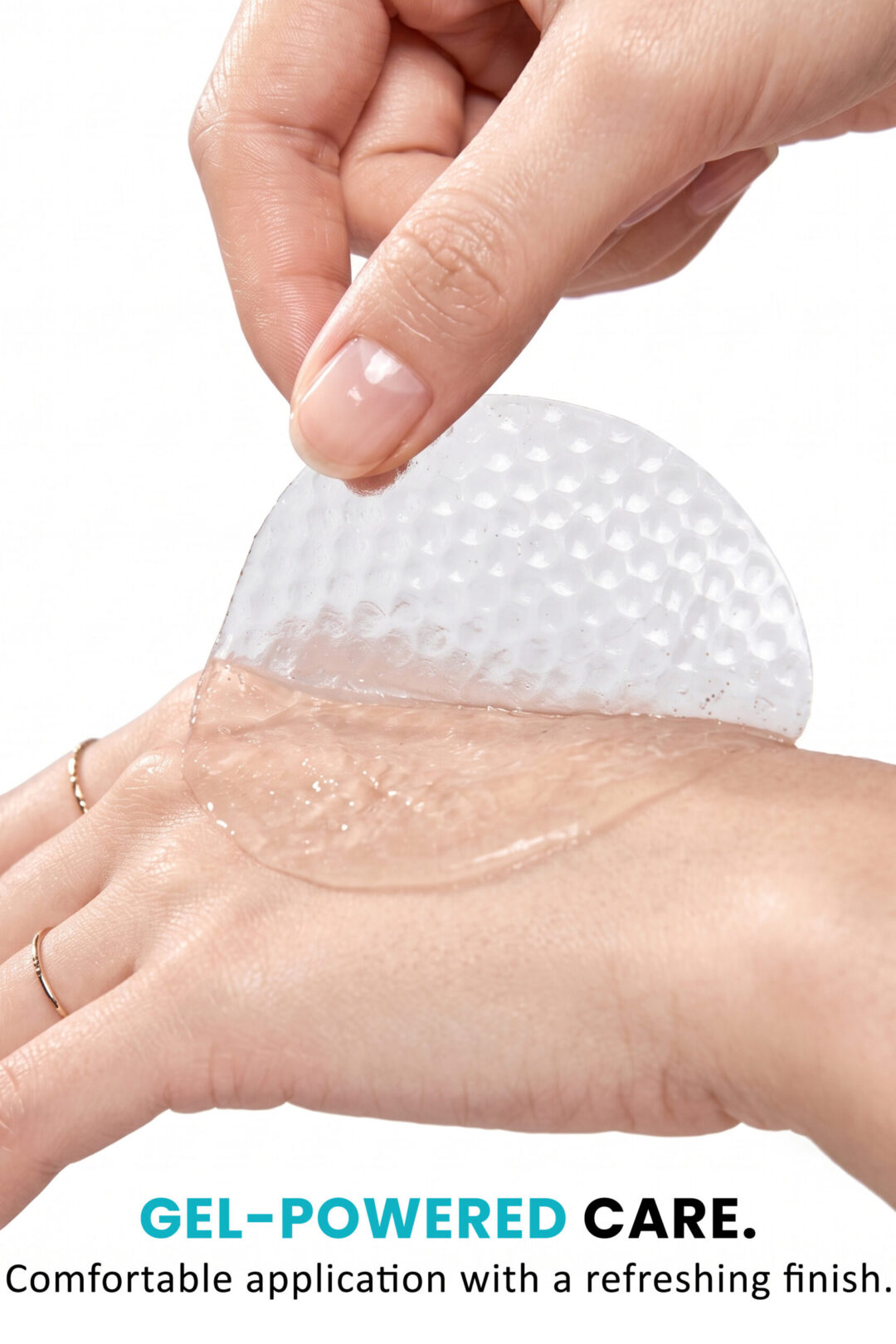 AllMask gel toning pad being applied to skin for comfortable skincare