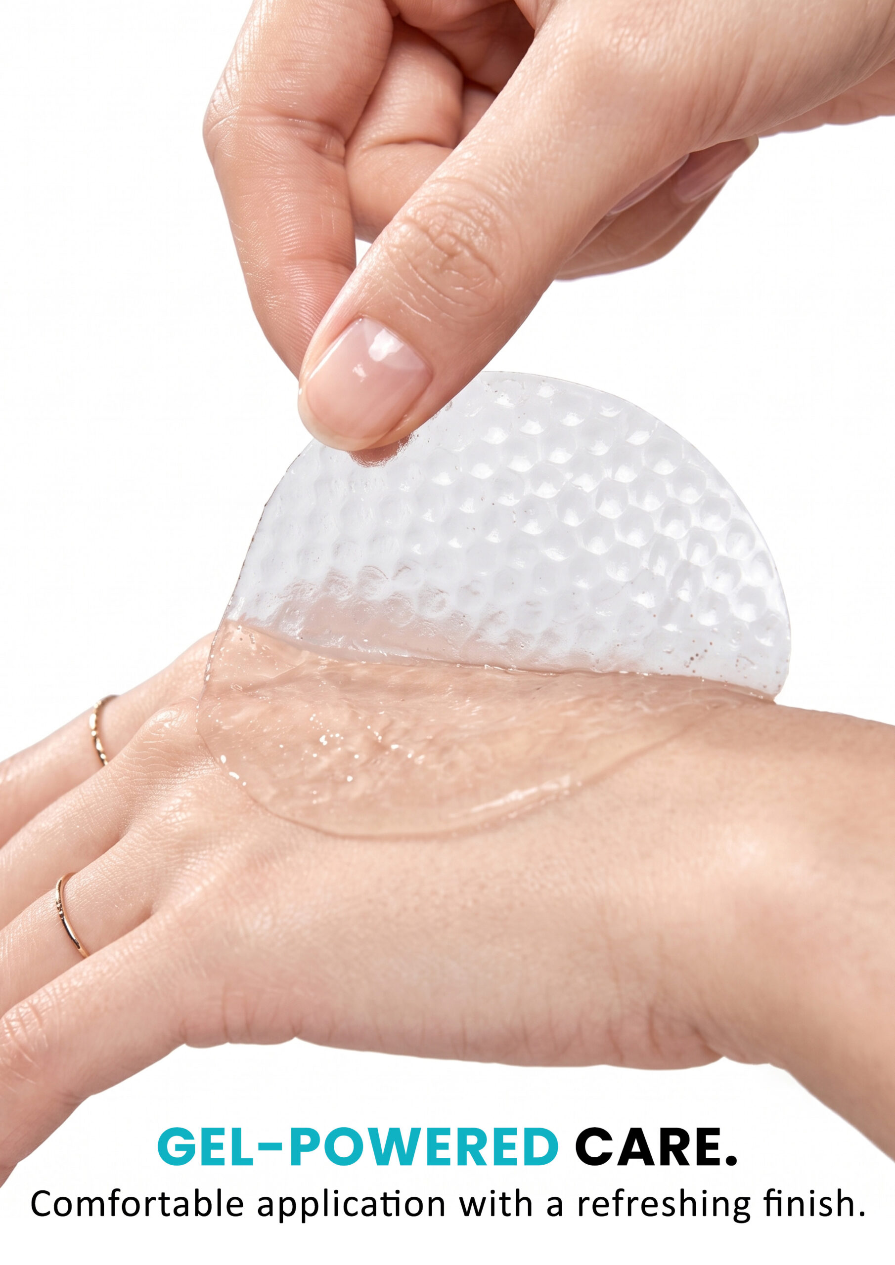 AllMask Gel Toning Pads – Gel-Powered Care AllMask gel toning pad being applied to skin for comfortable skincare