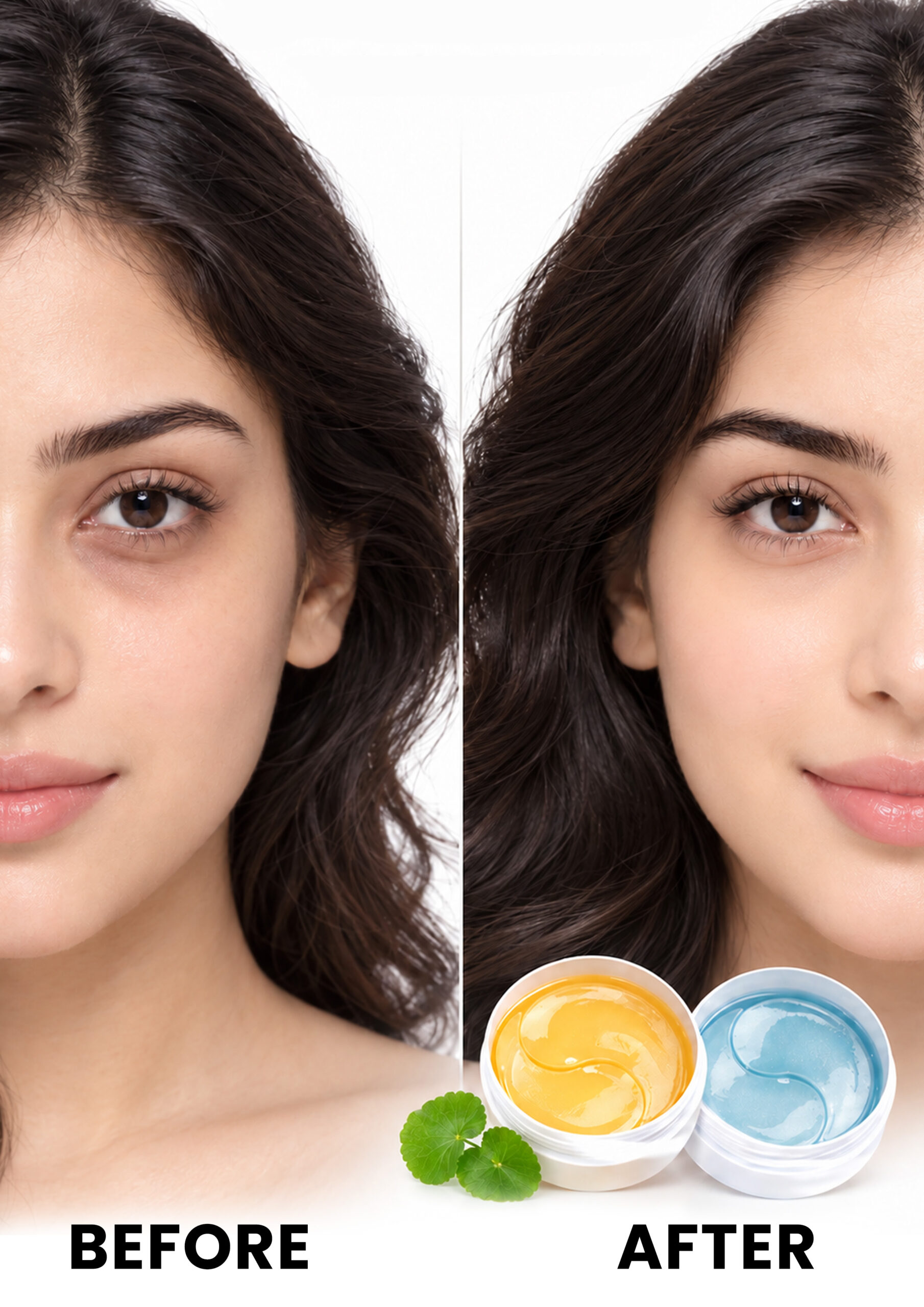 ALLMASK Hydrogel Under Eye Patches – Before and After ALLMASK hydrogel under eye patches before and after comparison