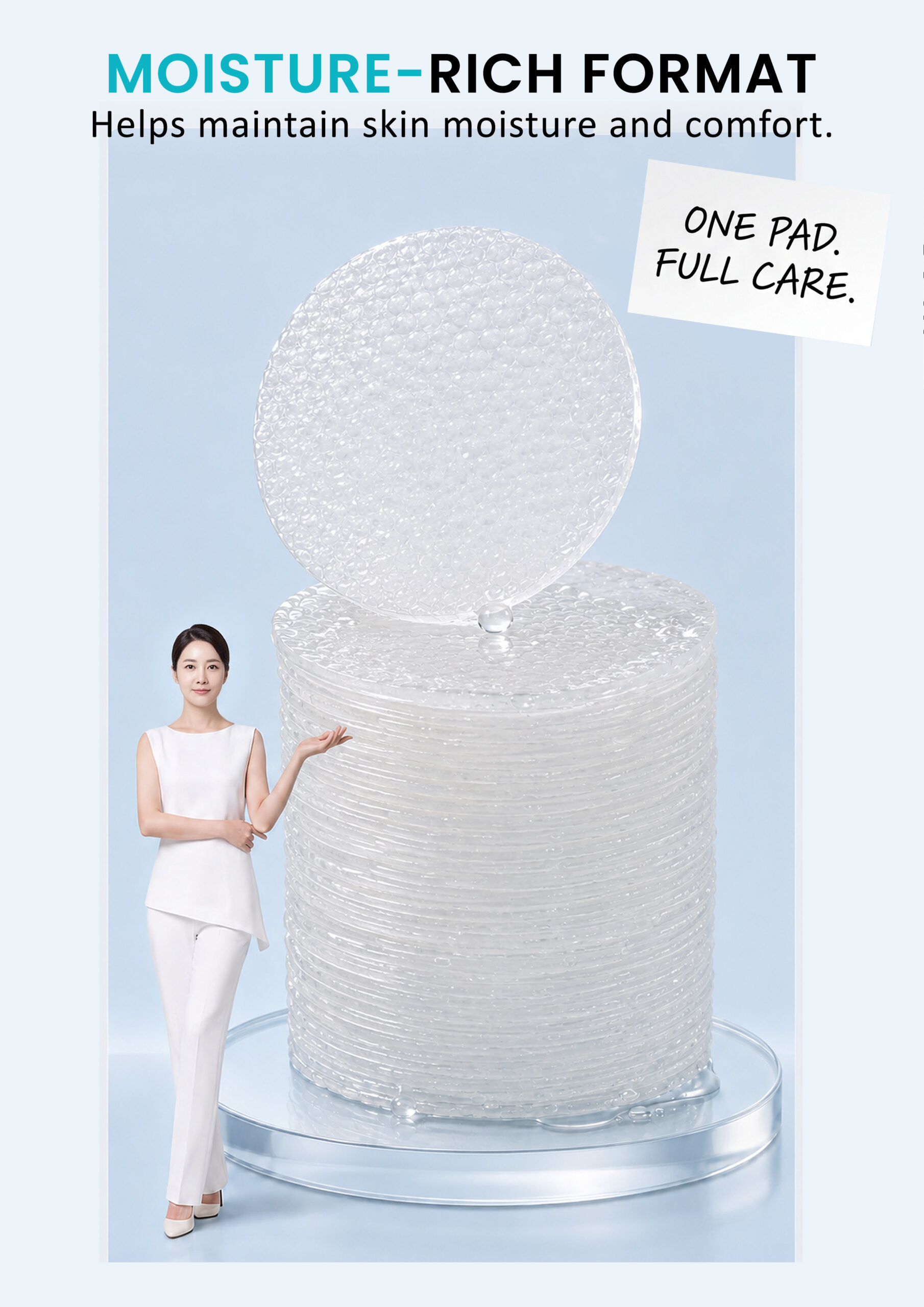 AllMask Gel Toning Pads – Moisture-Rich Format Stack of AllMask gel toning pads in a container for skincare application