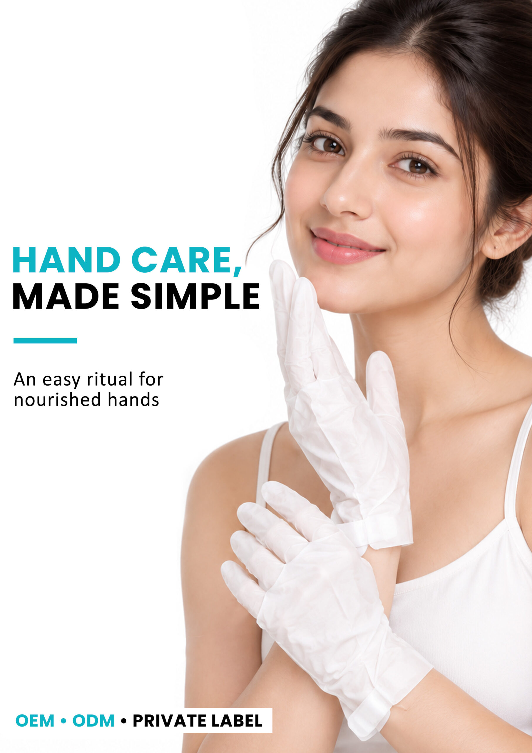 ALLMASK Hand Mask Gloves – Simple Hand Care Woman wearing ALLMASK hand mask gloves for daily hand care