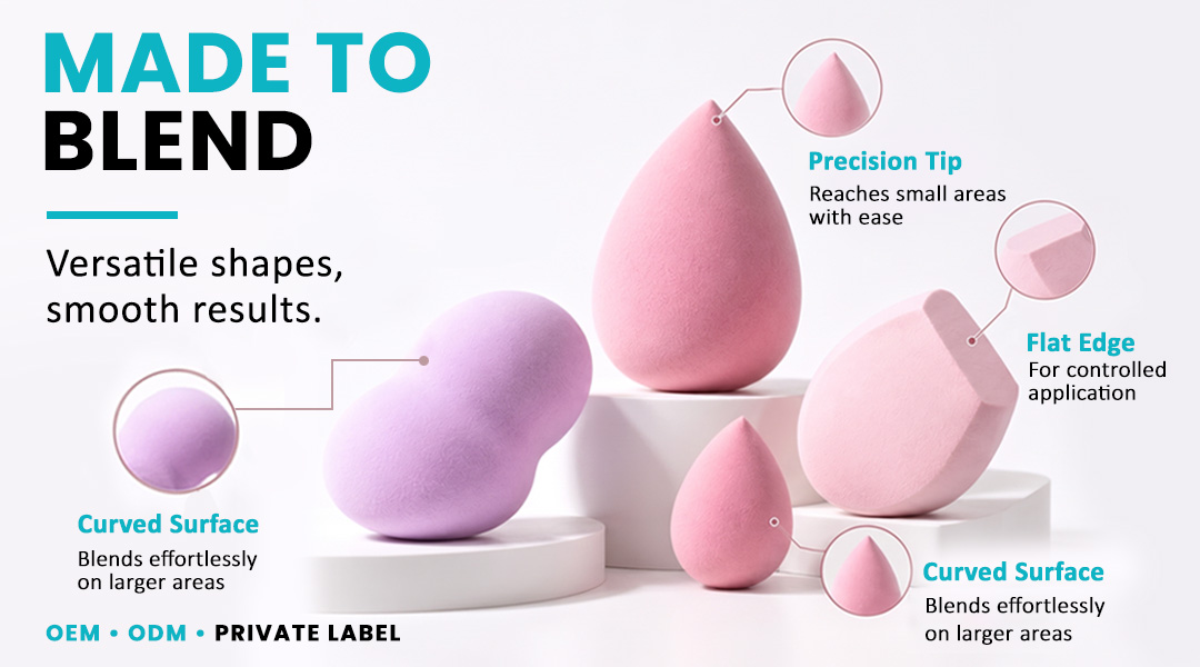 AllMask makeup blenders in versatile shapes for smooth makeup blending