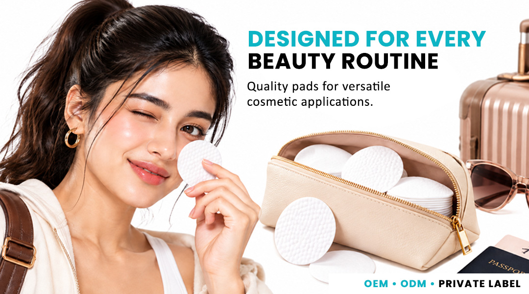 Woman using AllMask cosmetic pad for facial skincare and cosmetic application