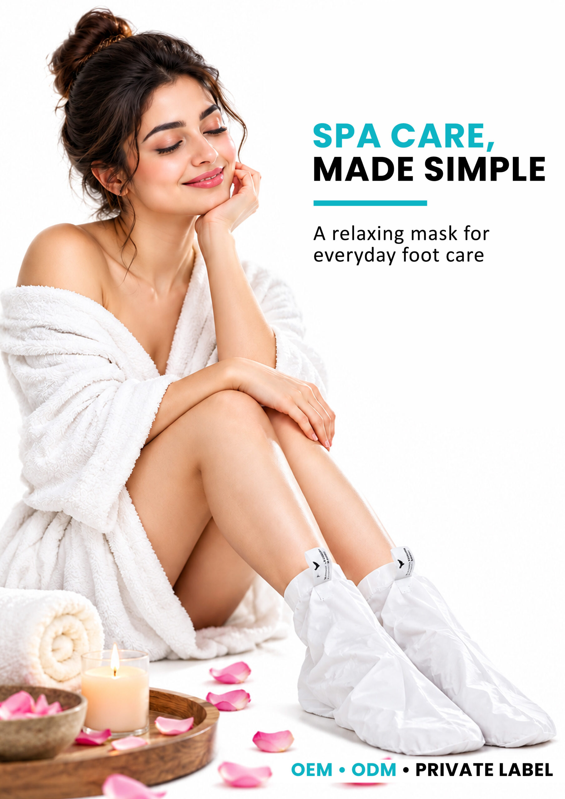 ALLMASK Foot Mask – Spa Care at Home Woman using ALLMASK foot mask for spa-inspired foot care