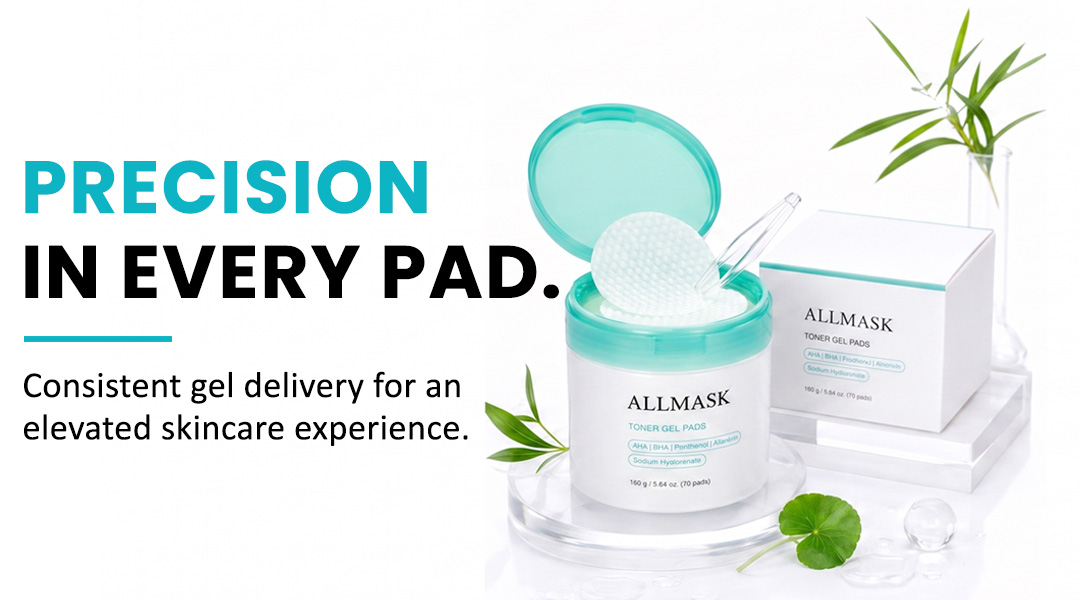 AllMask gel toner pad with skincare essence and botanical ingredients