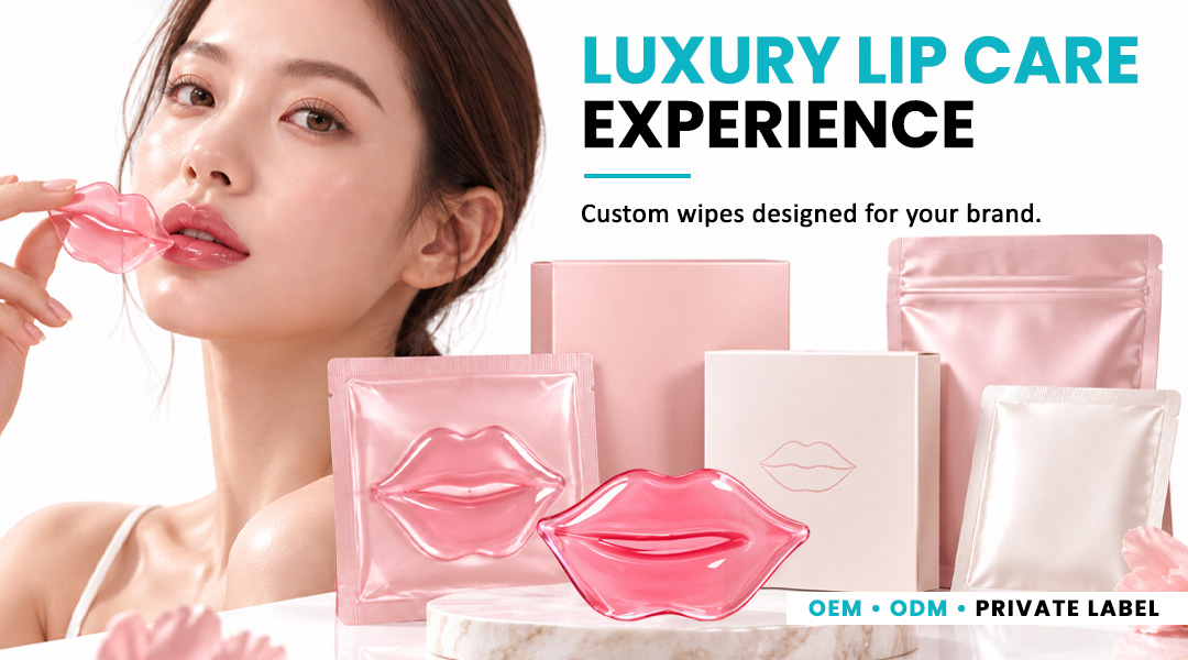 AllMask hydrogel lip mask with customized private label lip care packaging