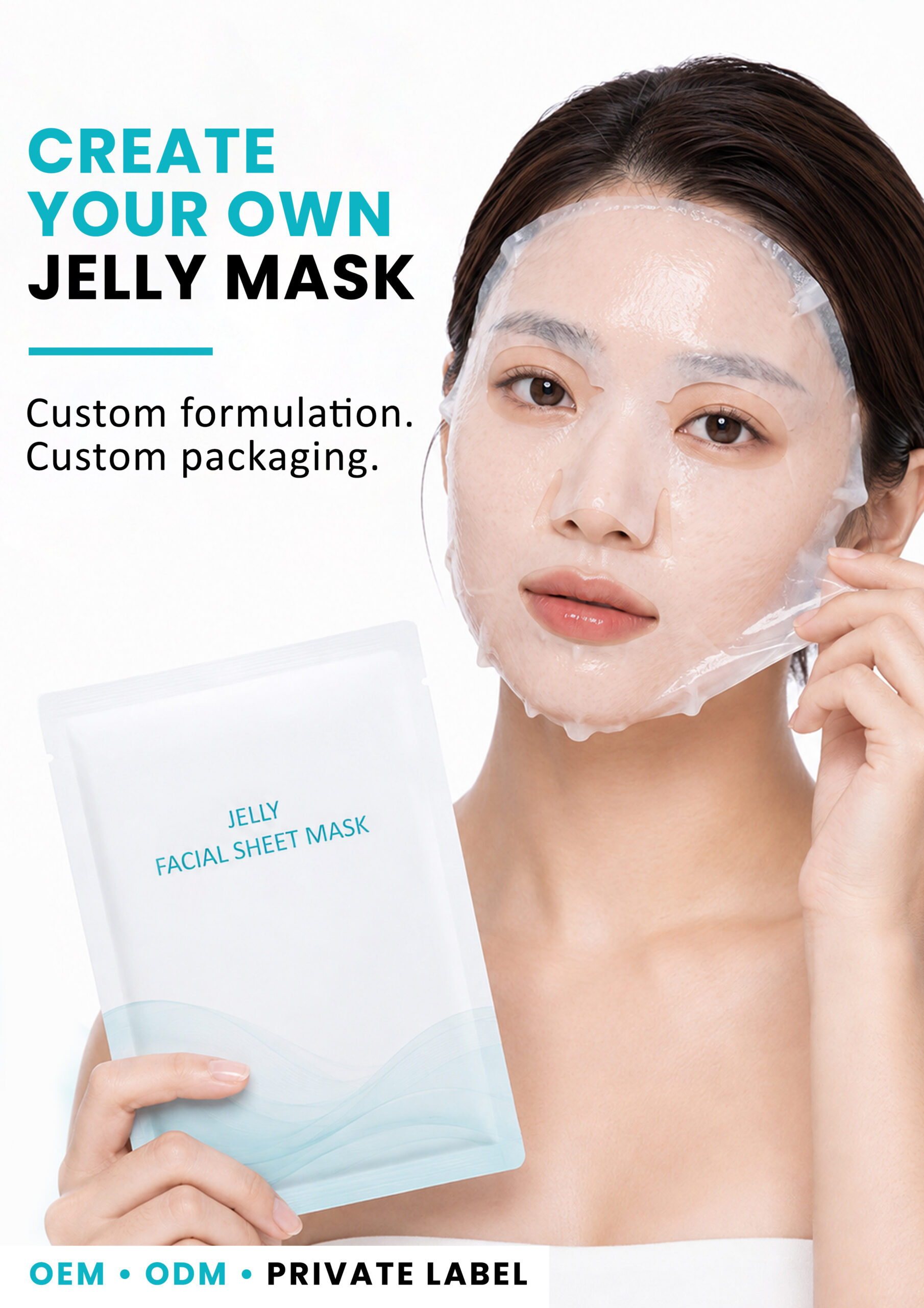 AllMask Jelly Sheet Face Mask – Create Your Own Jelly Mask AllMask Jelly Sheet Face Mask for custom formulation packaging and private label skincare manufacturing
