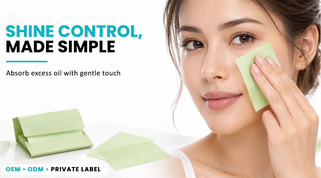 ALLMASK green oil absorbing films for gentle facial shine control
