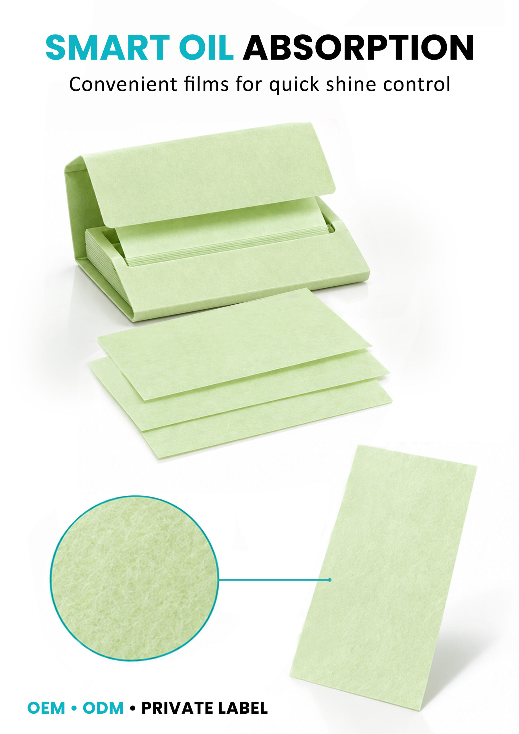 ALLMASK Oil Absorbing Films – Smart Absorption ALLMASK green oil absorbing film sheets for quick shine control