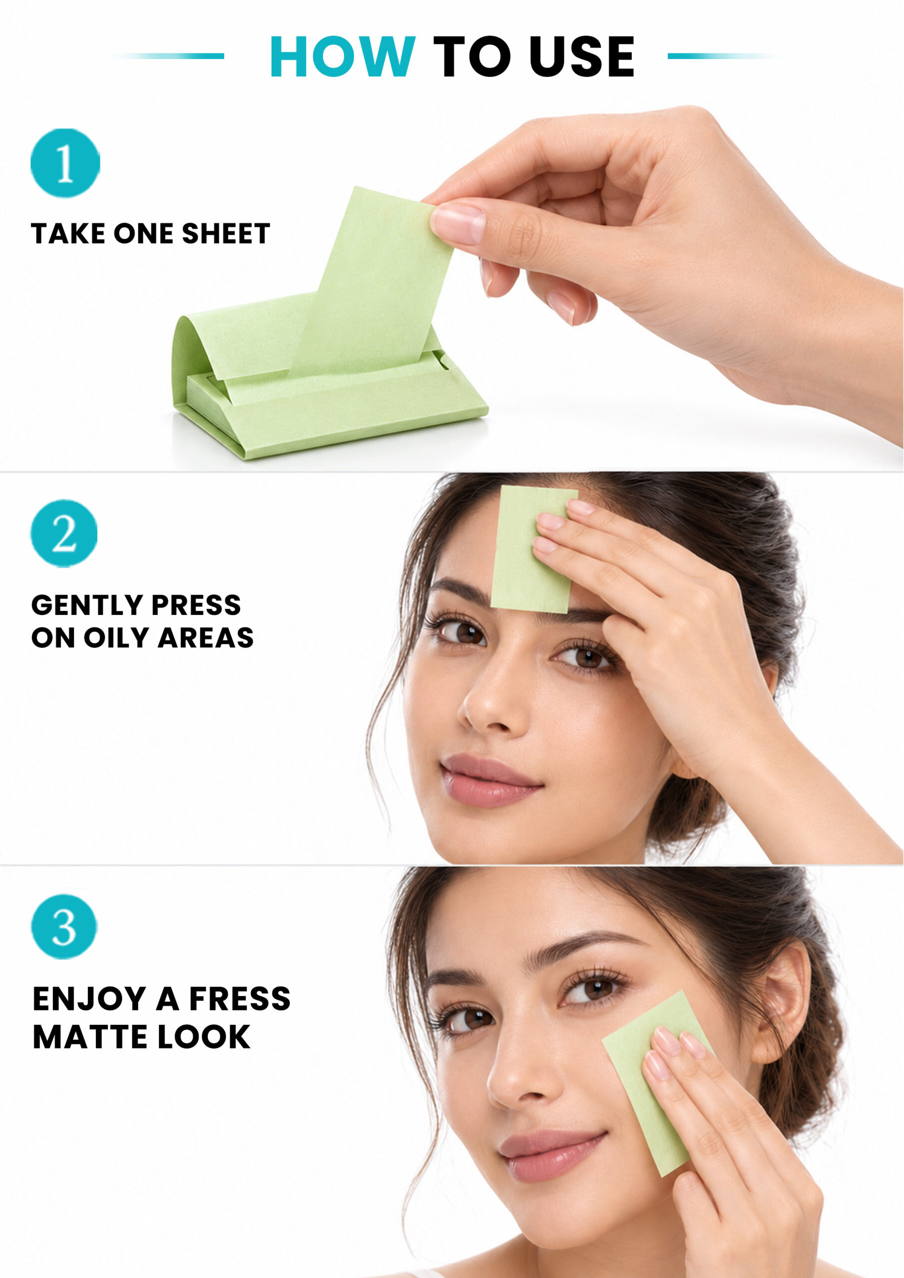 ALLMASK Oil Absorbing Films – How to Use How to use ALLMASK oil absorbing films for facial oil control