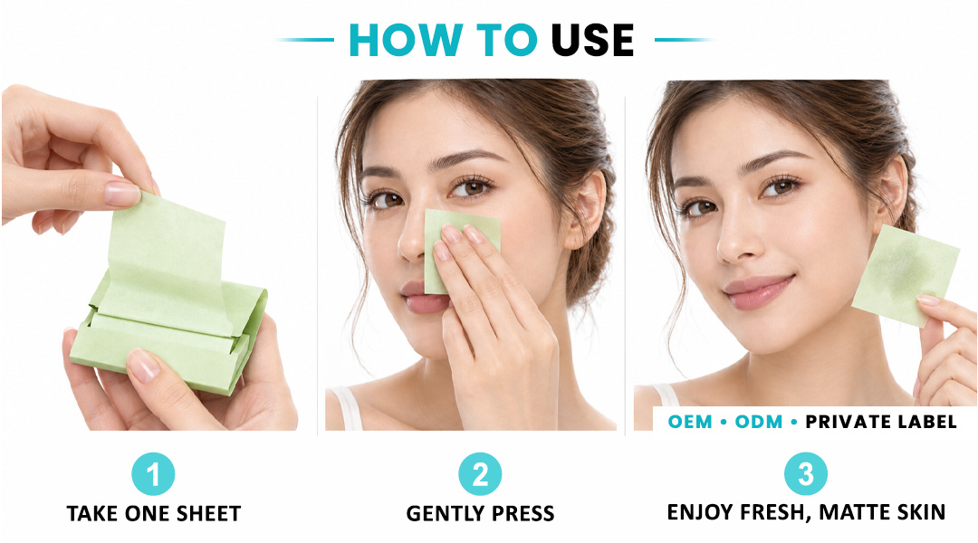 How to use ALLMASK oil absorbing films for quick facial touch-ups