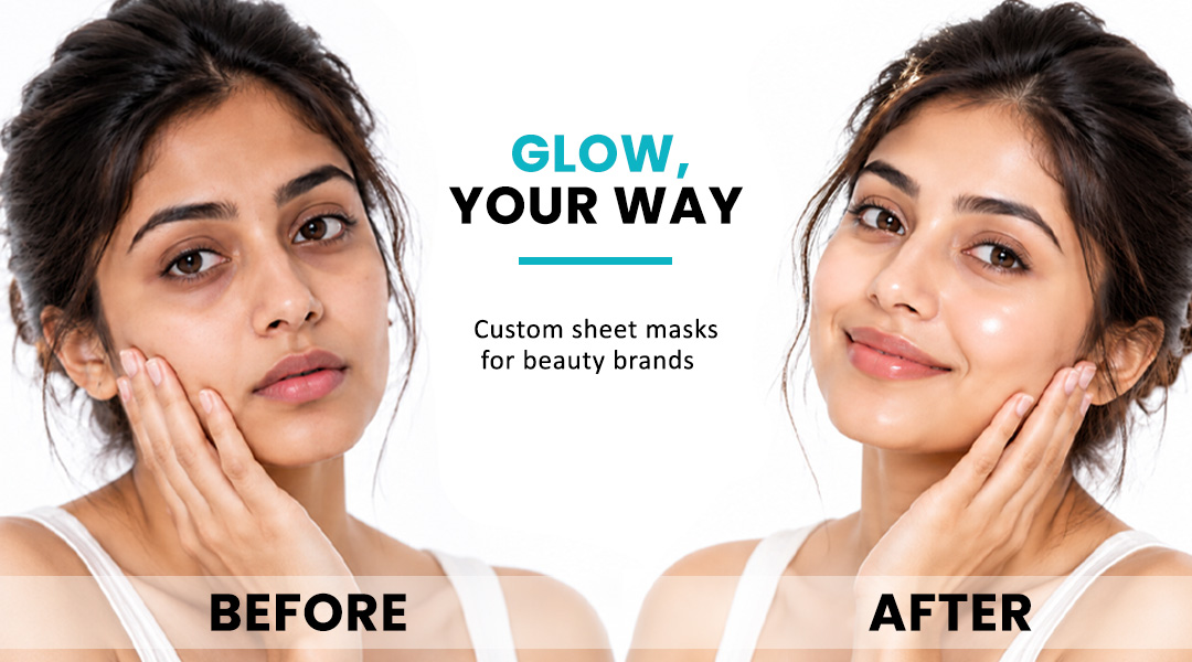 ALLMASK facial sheet mask before and after skincare comparison